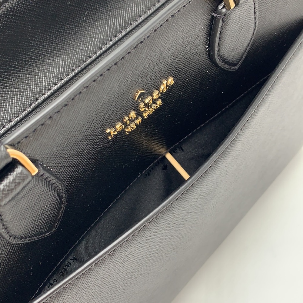 KATE SPADE Madison Saffiano Leather Medium Satchel BLACK COLOR - Picture 10 of 16